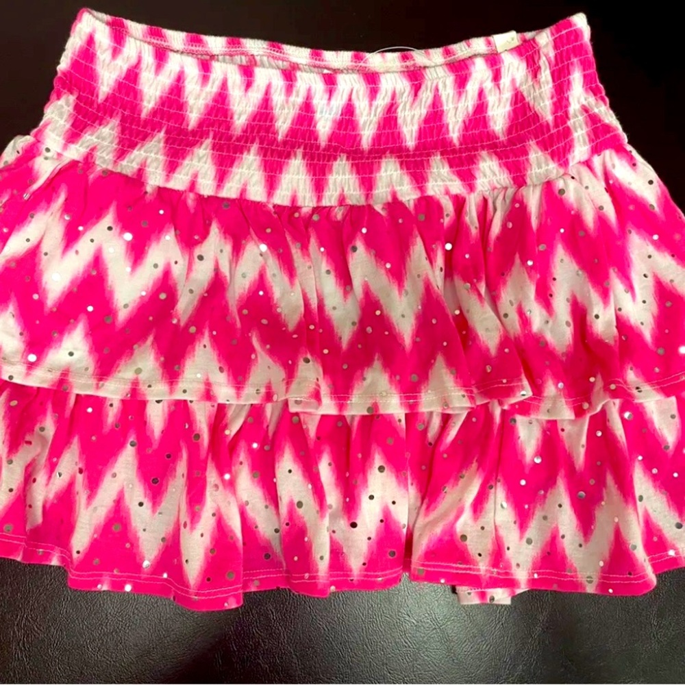 Justice Girl Chevron pink skirt skirt size 14 A1 New